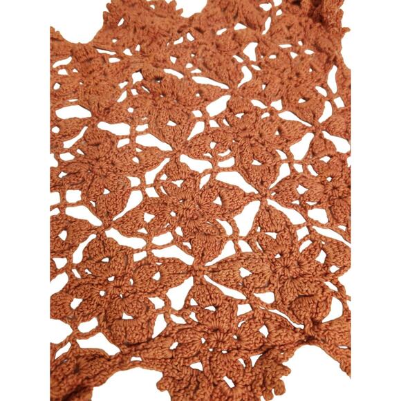 VTG HAND CROCHETED XL 24" MAUVE DOILY PINK FLOWER TABLE RUNNER DRESSER SCARF - Picture 3 of 6